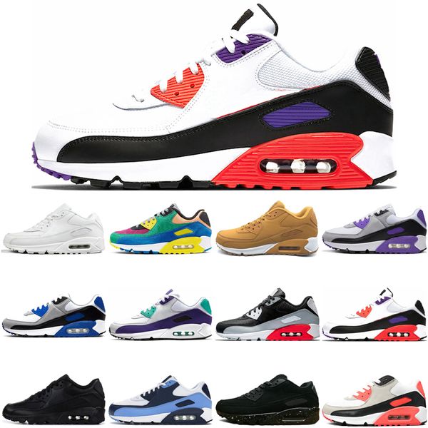 

2021 wholesale running shoes men women 90s white red black dot unc grey purple hyper royal yellow green camo orange supernova outdoor walkin