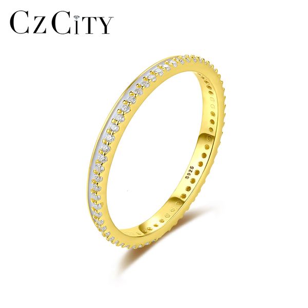 

ring czcity 925 silver women's zircon inlaid fashion simple personalized hand