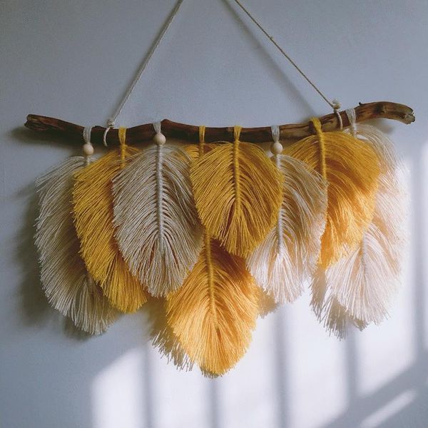 

tapestries macrame boho decor tapestrytassel hand-woven leaf wall hanging tapestry mandala bedroom decoration mexican home ornaments