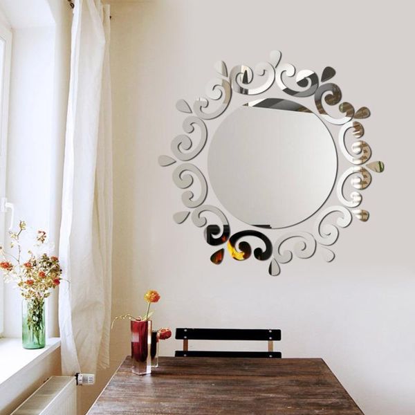 

mirrors 6 colors side decorative mirror wall stickers 3d self-adhesive non-toxic environmental protection center circle 20cm