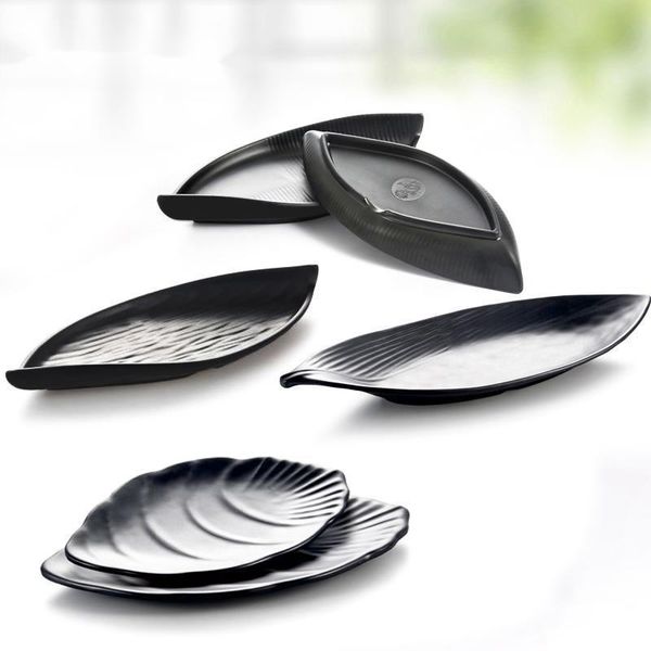 

dishes & plates sia-huat panic buying imitation porcelana japanese and korean irregular leaf shape black sushi pickle snack cold dish
