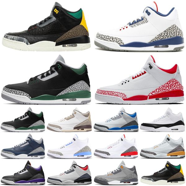 

air jordan retro 3 3s racer blue mens basketball shoes pine green midnight navy fragment court purple unc men trainers sports sneakers, White;red