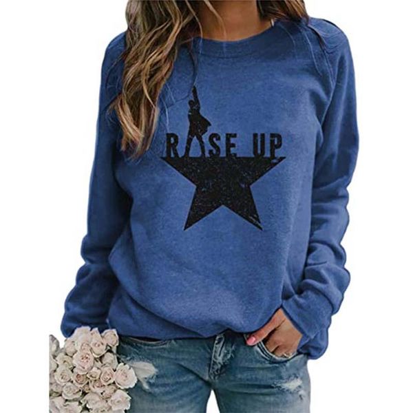 

women's hoodies & sweatshirts fashion star print women clothes autumn long sleeve o-neck loose oversized female casual pullovers 2021, Black