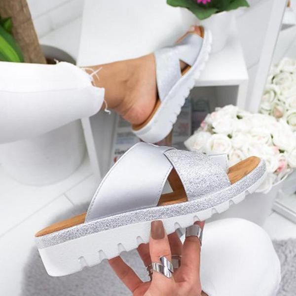 

slippers women artificial shoes orthopedic bunion corrector fasten ladies casual toe correction sandal, Black