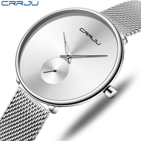 Crrju женские часы роскошные дамы часы мода минималистская водонепроницаемая тонкая полоса для женщин подарок Reloj mujer 210616