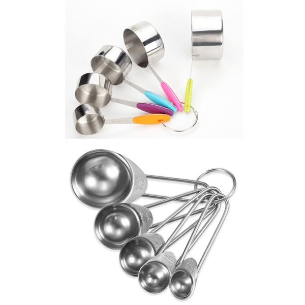 

mugs 10 pcs stainless steel measuring cups and spoons set liquid cup or dry (5 spoon 5