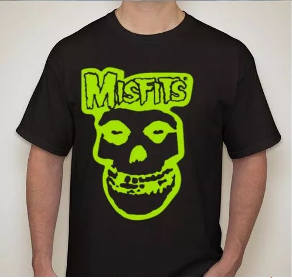 

misfits skull thrash hardcore punk rock band t shirt tee music, White;black