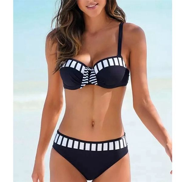 

push up swimwear women bikini set print biquini female swimsuit brazilian bathing suit bathers beach swimming 210712, White;black