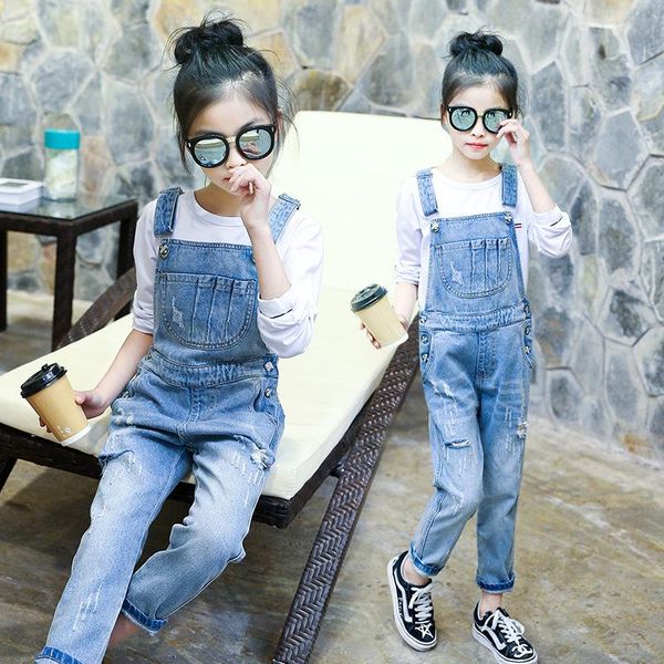

autumn clothing girls cowboy suspender pants stripes t zhong da tong korean-style casual fashion cool a generation of shorts, Black