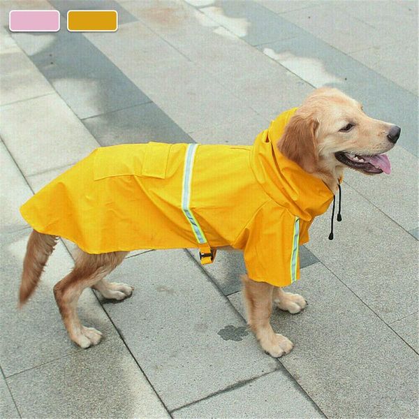 

dog apparel pu leather raincoat for waterproof coat jacket with hat reflective raincoats clothes small medium large dogs product