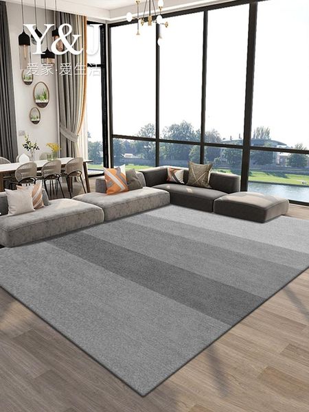 

carpets ins living room carpet table light luxury advanced simple pure gray bedroom full cover mat stain-resistant
