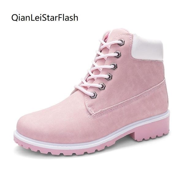 

boots wedges winter women ankle snow boot leather warm fur plush rubber platform lace up punk black ladies shoes botas mujer