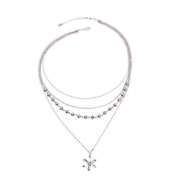 

pendant necklaces fashion simple design classical adjustable arrival glass layer necklace for women handmade wholesale date gift, Silver