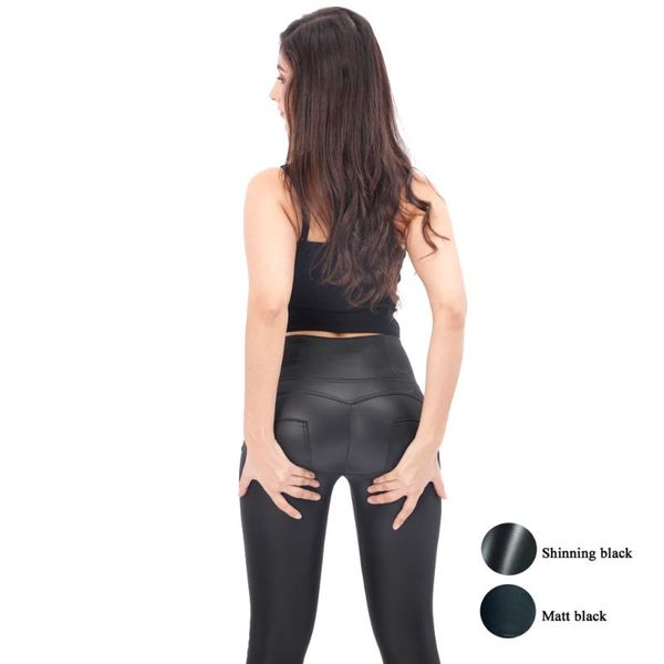 

women's pants & capris high waisted leather look jeans full length warm winter black zipper womens clothing push up leggings, Black;white