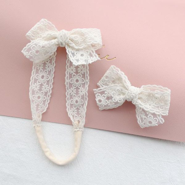 

hair accessories lace bow baby headband infant party toddler hairclips girl headbands barrette born po props 2pcs, Slivery;white