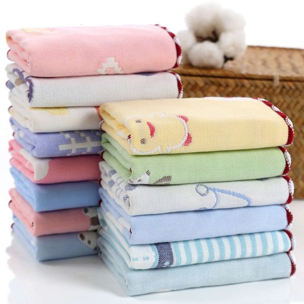 

handkerchief cotton gauze square * 30 kindergarten face six layer handkerchief saliva infant towel, White