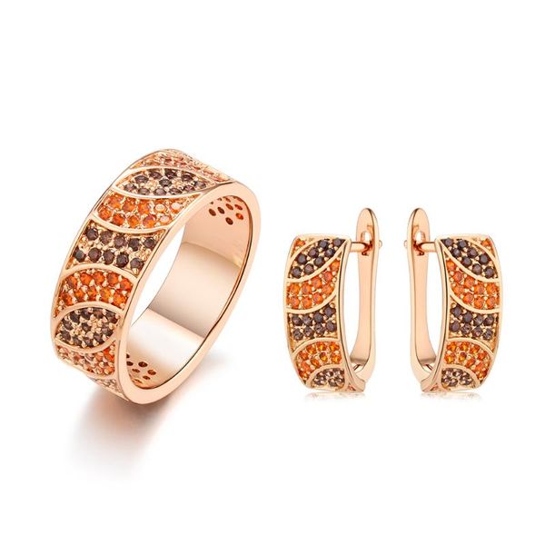 

earrings & necklace 2021 trend style various colors of crystal zircon for women inlay earring ring jewelry set and girls, Silver
