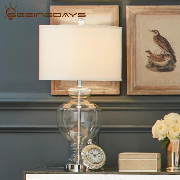 

table lamps simple modern american clear glass lamp for bedroom bedside living room warm light