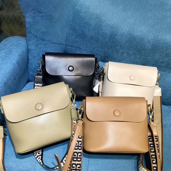 

75% off luxury handbag leather women's 2021 new korean fashion soft bag crossbar versatile wide shoulder strap bucket bag fashion ku3r