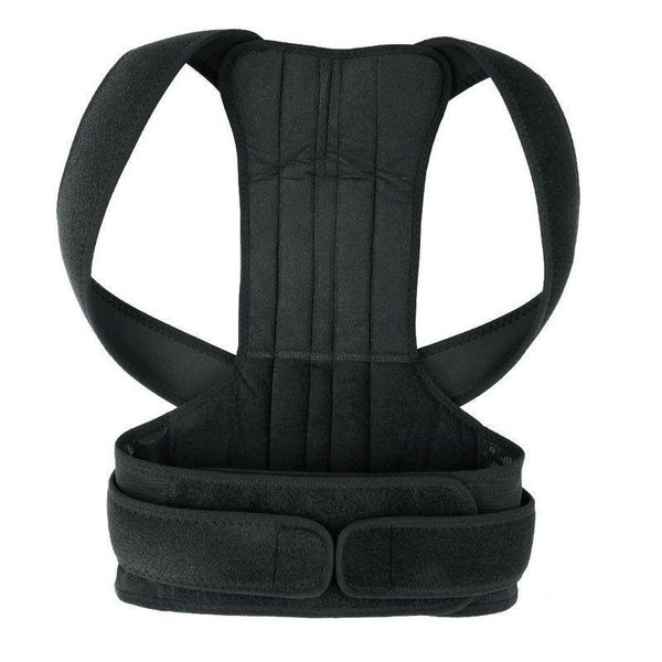 

adjustable spine support belt posture correction for men women corset back corrector shoulder lumbar brace, Black;blue