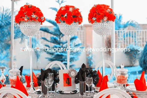 

party decoration style wedding metal (without crystal hanging )flower stand