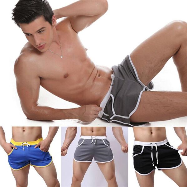 

men summer swim shorts swimwear swimming trunks underwear boxer briefs men's, White;black