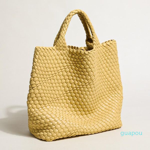 

evening bags women knitting leather shoulder tote handbag female large handmade woven ladies handle bag