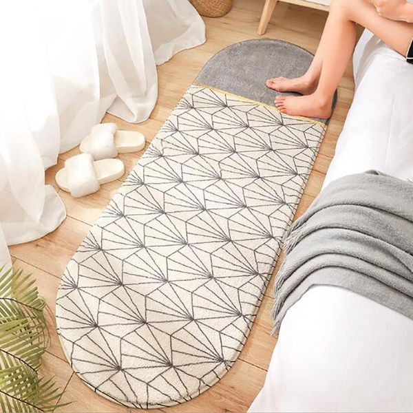 

bath mats thick lamb wool velvet carpet modern living room simple striped plush rugs non-slip sofa foot pad children's bedroom floor