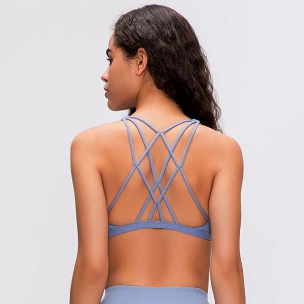 

cross straps gym sports bra women wireless yoga fitness padded push up crop activewear xs-xl outfit