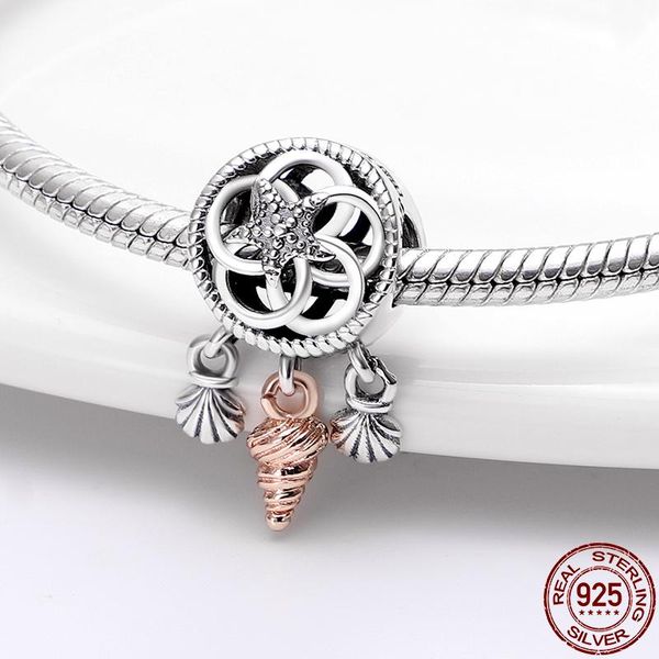 

other trend 925 sterling silver shell conch dangle charm beads fit original bracelet pendant necklace jewelry