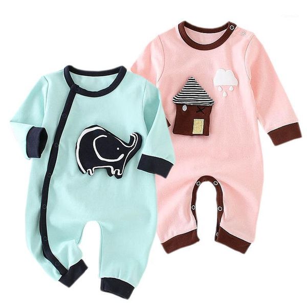 

jumpsuits summer baby boy bodysuits cartoon cute overalls for infants girl jumpsuit cotton toddler kids bottom climbing suit, Blue