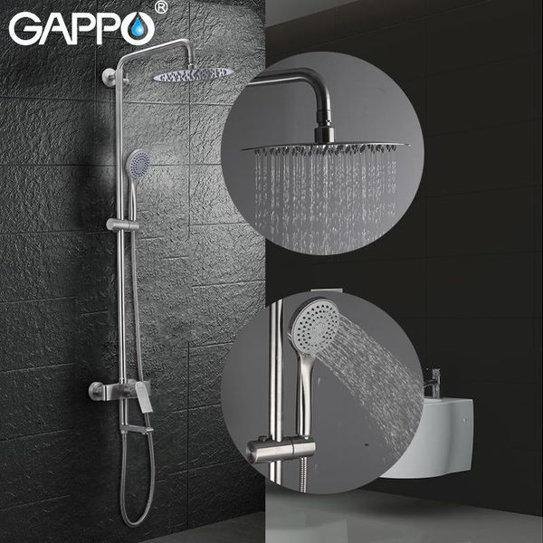 

bathroom shower faucet set stainless steel rain waterfall mixer tap bath head torneira sets