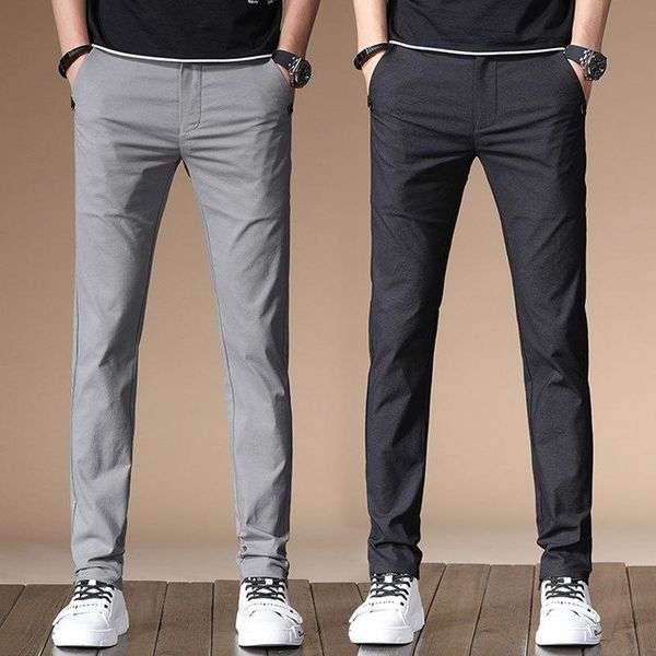 

men's pants spring and summer work local business casual slim small feet leisurely cloth korean youth thin, Black