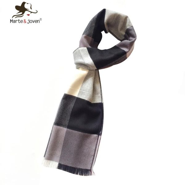 

scarves [marte&joven] winter design plaid scarf and wrap for men soft warm imitated cashmere fashion style, Blue;gray
