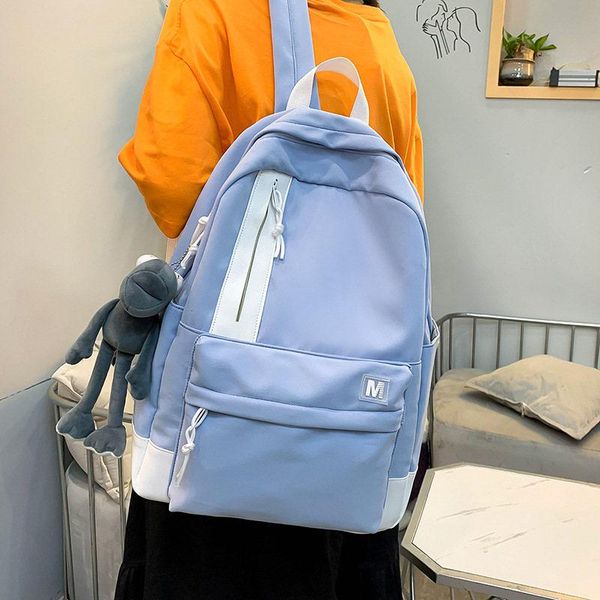 

school bags 2021 panelled backpack women waterproof backpacks for girls shoulder size 15.6inchs laptravel female