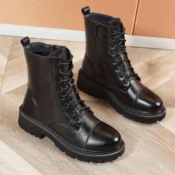 

36705 short 2021 autumn winter thickened martin korean women's cotton boots sports sho, Black