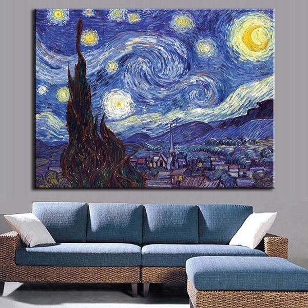 

unframed van gogh starry landscape home decoration canvas painting