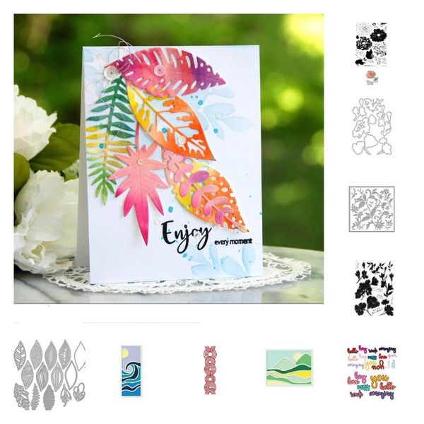 

painting supplies rippling rings border cover tree leaf mix cutting dies stamps stencil scrapbook diary decoration template diy greeting car