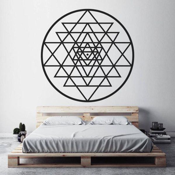 

wall stickers sri yantra sticker meditation spiritual bedroom sacred geometry home decor removable art mural