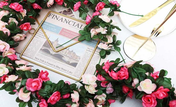 

decorative flowers & wreaths 250m artificial rose peony flower christmas decor vine wedding home decoration background wall layout garden ar