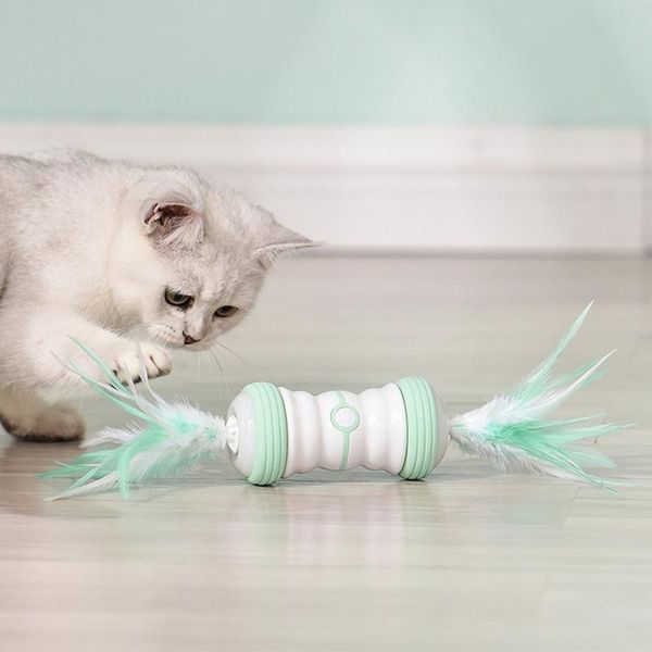 

cat toys led automatic toy for small& large robotic feather interactive rechargeable electric t
