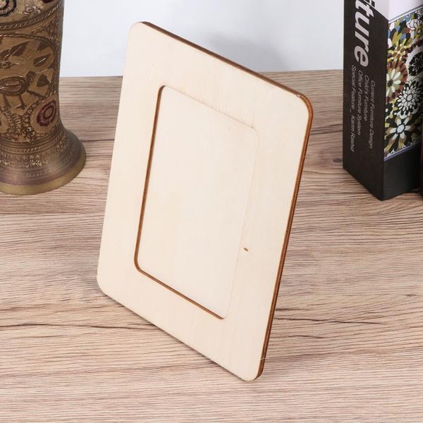

4pcs 6 inches unfinished wooden po frame blank diy painting picture art decor pictures organizer frames
