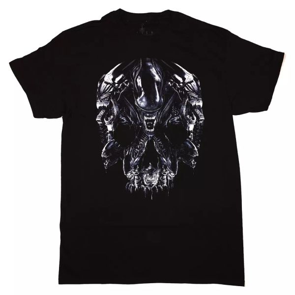 

alien xenomorph skull montage t shirt sizes s to 3xl, White;black