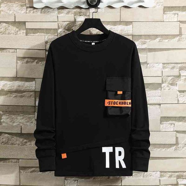 

12 boys spring autumn 13 long sleeves t-shirt 14 junior high school student trend, Black