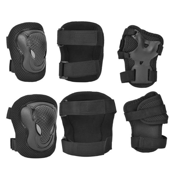 

protectors thickened roller skate protection gear sports set knee pads + elbow gloves for support &, Black;gray