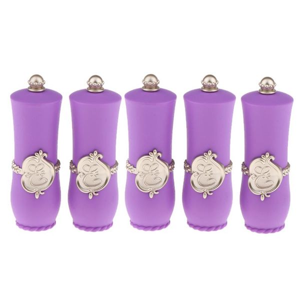 

5pcs plastic empty lipstick tubes lip containers diy holders refillable - purple & pink optional storage bottles jars