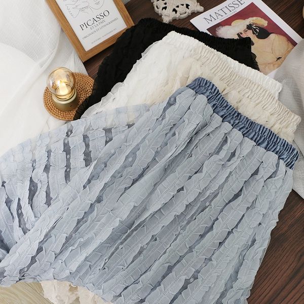 

spring gentle mesh skirt female elegant joker slim velvet lace stitching long lace mid-calf vintage s for women 210420, Black