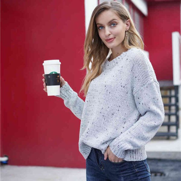 

wet vintage loose sweater for women winter the neck full solid sleeve mesh jumpers, White;black