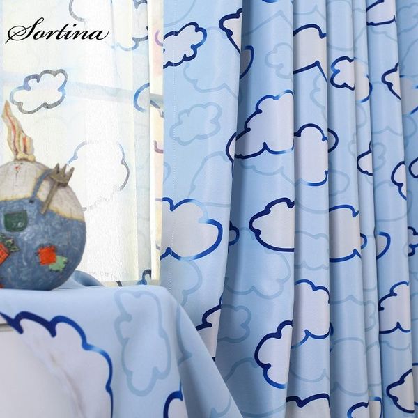 

curtain & drapes bedroom blackout pink curtains window short door roman children ready for living room cartoon cloud printing