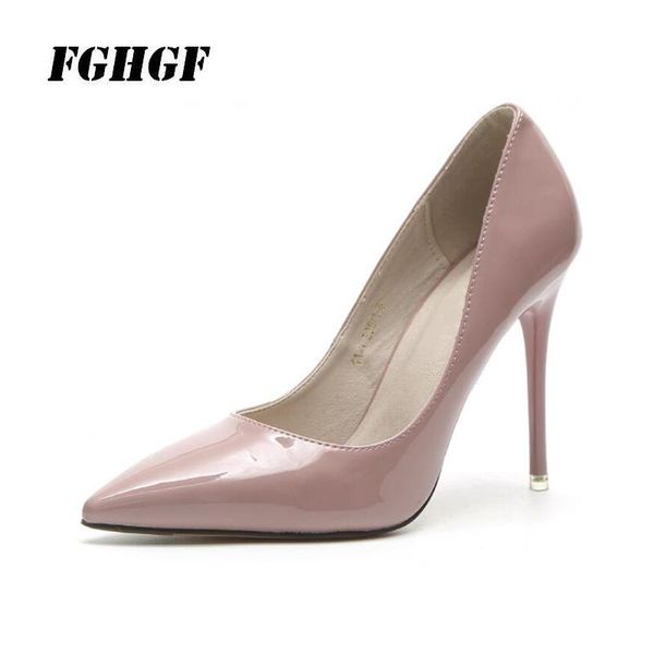 

pointy heels for women autumn patent leather high heel women's shoes thin shallow commuter 6.5 cm 8.5  dress, Black